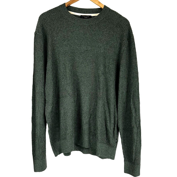 Ted Baker Agarr Textured Crewneck Sweater Green Men's Size 7 (US 3XL) NWT